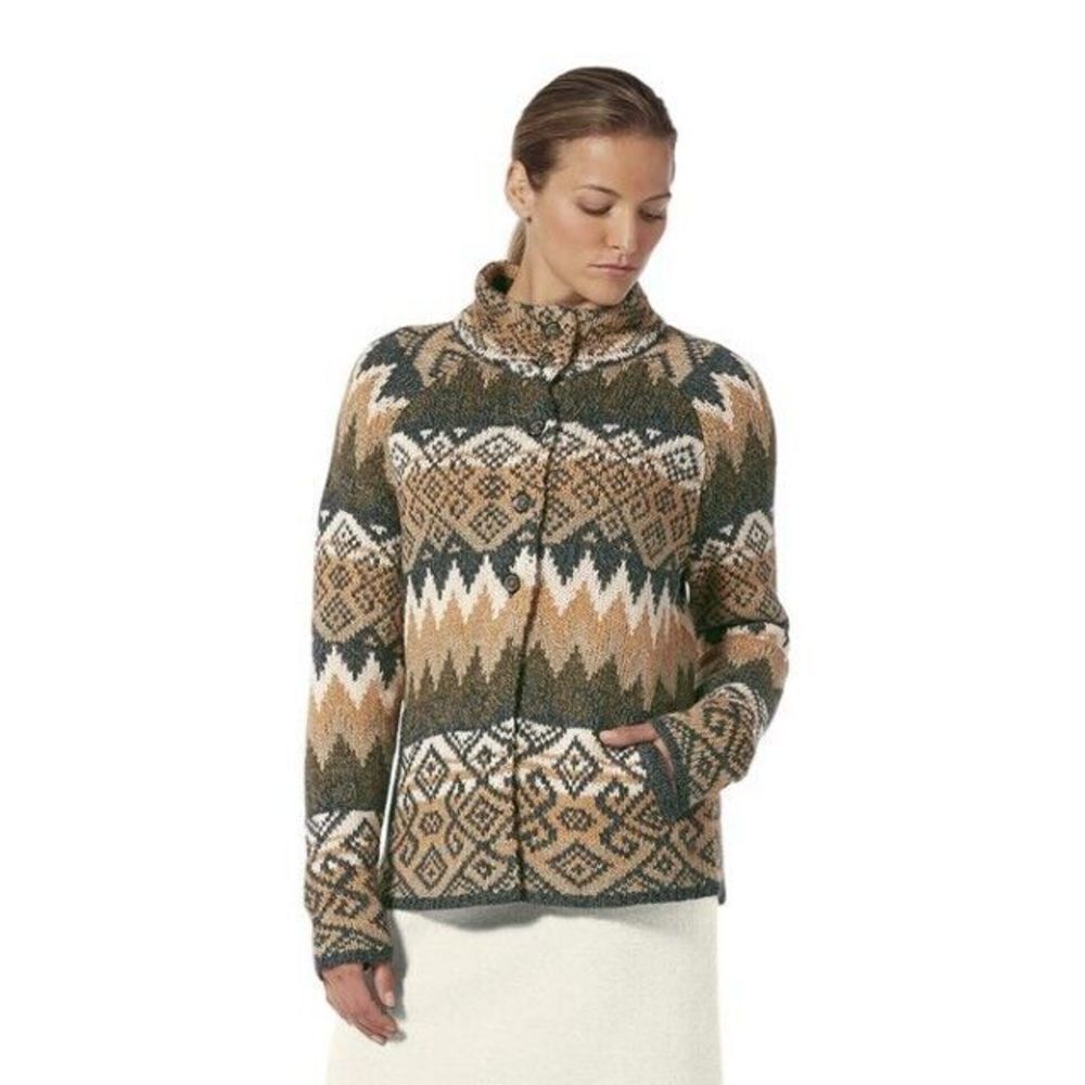 Royal Robbins Women's Mystic Canyon Pattern Cardigan Size S Wool Blend Sweater